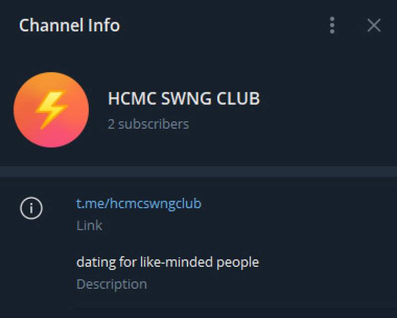 Ho Chi Minh swinger club (Telegram channel)